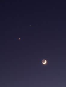 「夕空の2惑星と月」（2008年12月1日）