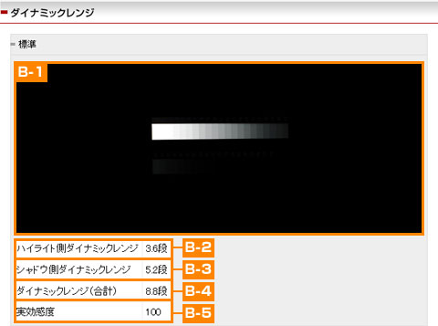 ダイナミックレンジ(DR)テスト 画面キャプチャ